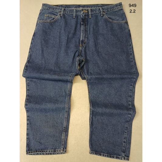 Wranlger (44x29) Men's Relaxed Straight Leg Blue Denim Jeans