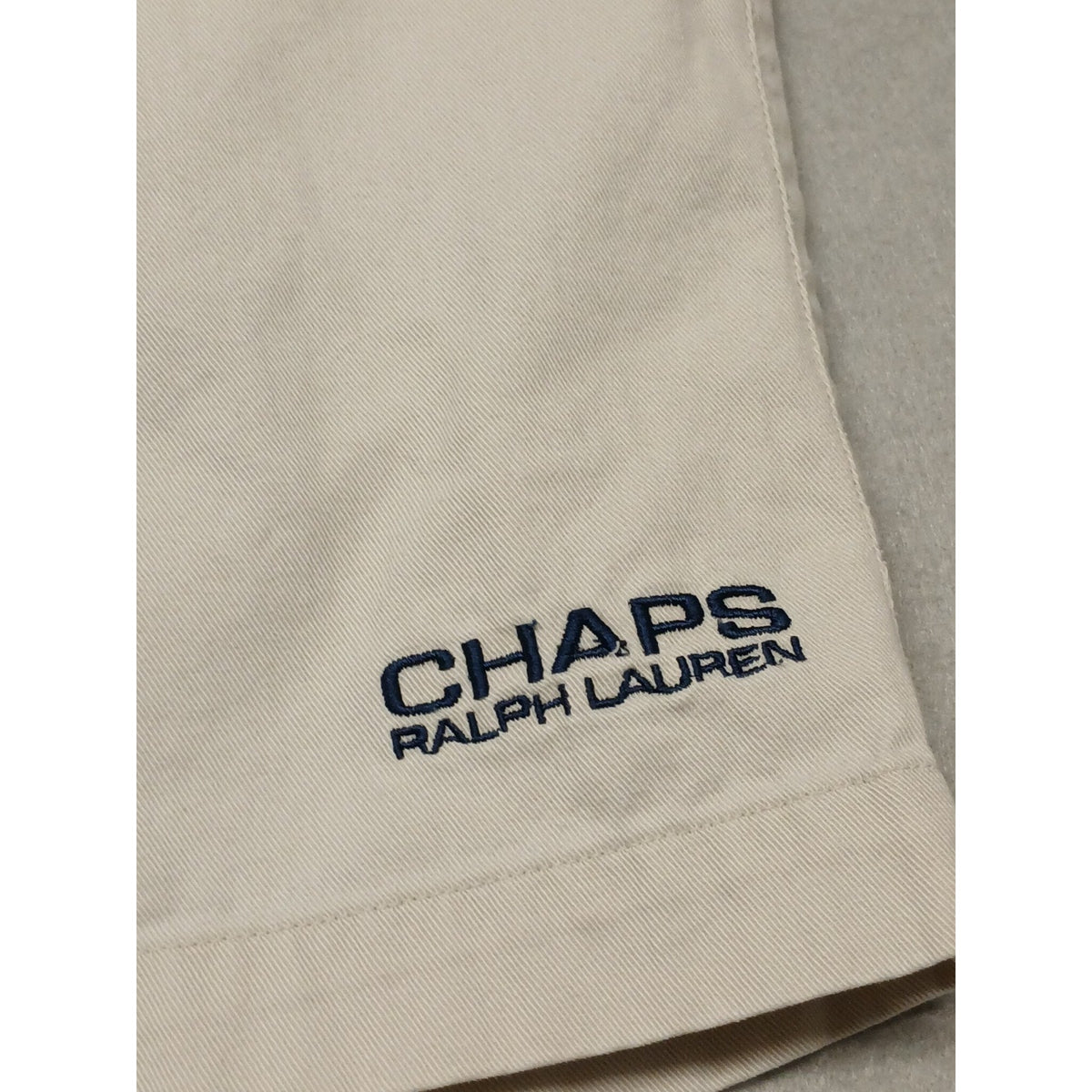 Chaps Ralph Lauren (Large) Men's Beige Vintage Cotton String and Zip Shorts