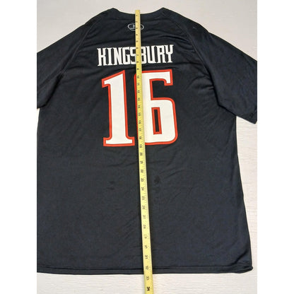 Under Armour (2XL) Black Loose #16 Kingsbury Football Jersey