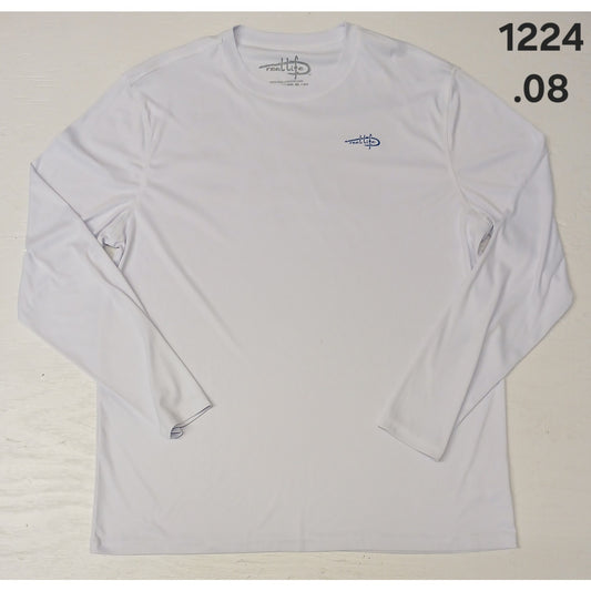 Reel Life (XL) White Dri-Fit Long Sleeve Pullover Shirt