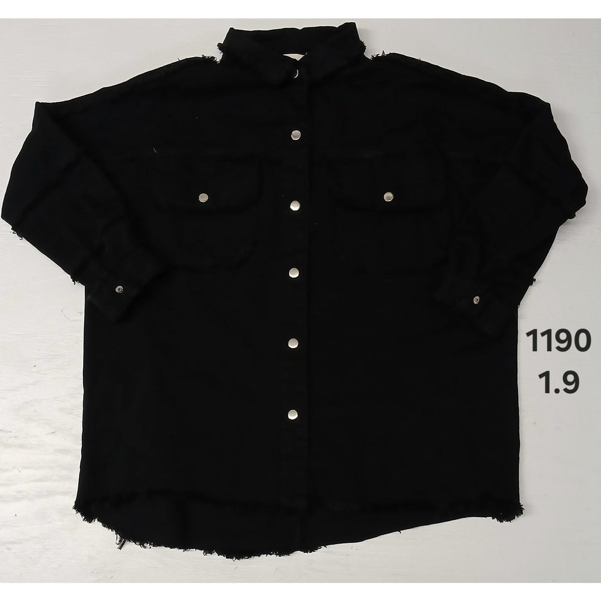 Fantastic Fawn (Small) Black Button Down Mid Sleeve Shacket
