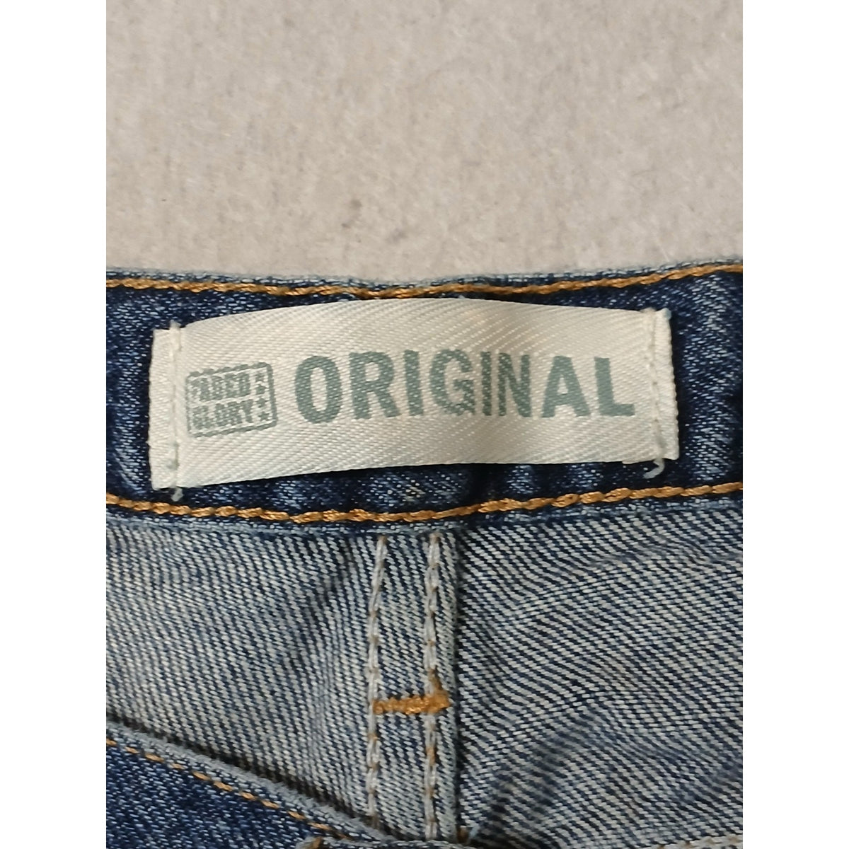 Faded Glory (38x29) Relaxed Distressed Blue Denim Jeans