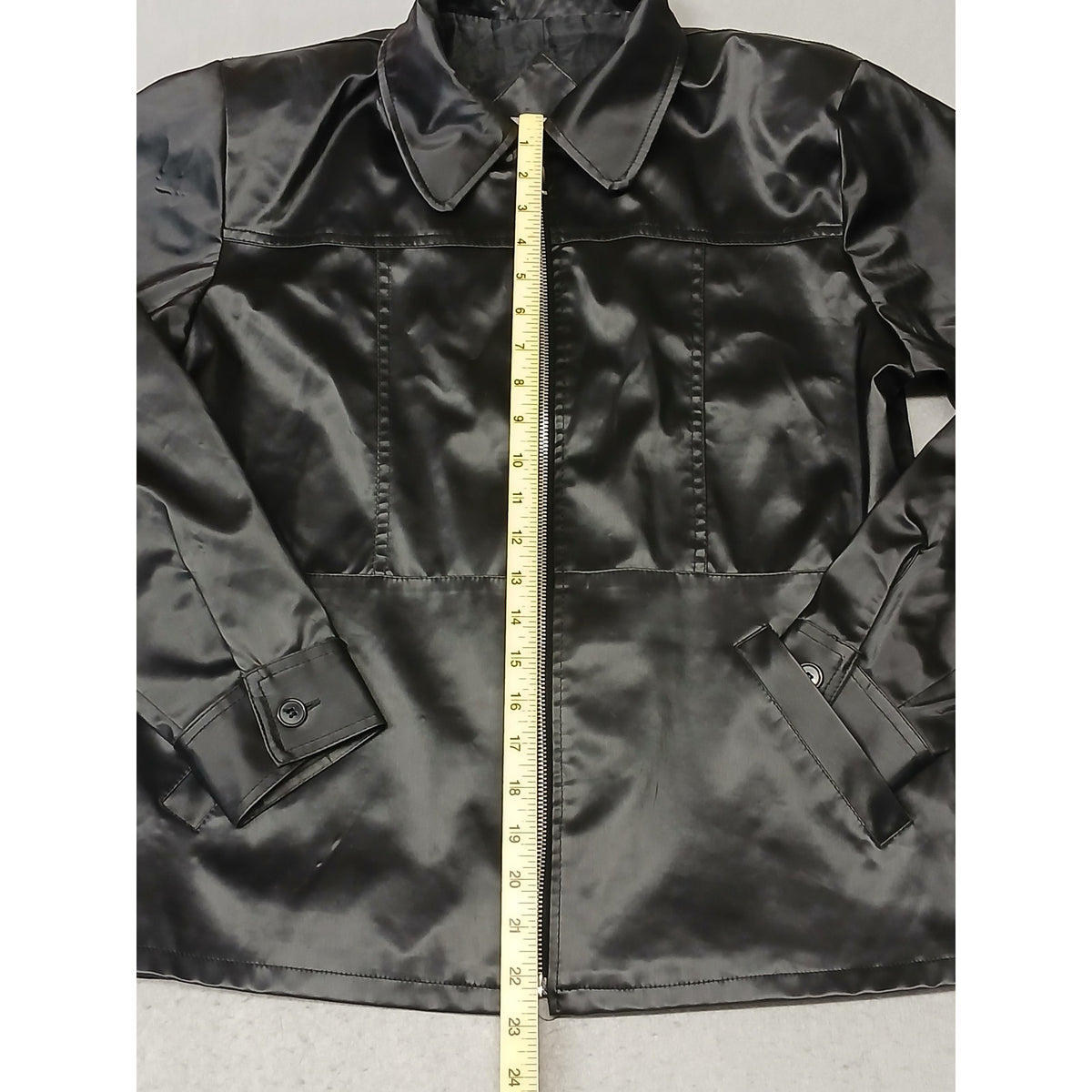 RAVE (Large) Women's 90's Black Faux Leather Zip Jacket