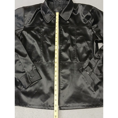 RAVE (Large) Women's 90's Black Faux Leather Zip Jacket