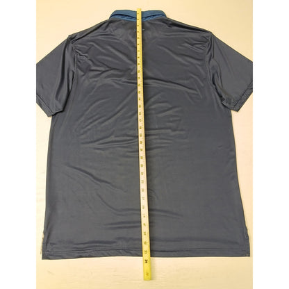 HEAD Golf (2XL) Blue Collar Button Short Sleeve Polo Shirt
