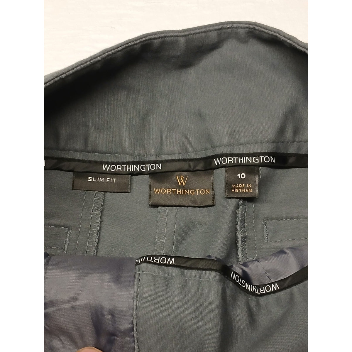 Worthington (10) Women's Gray Slim Fit Dress Slacks