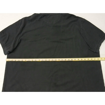 CHAPS (2XB) Black Loose Polo Button Collar Cotton Shirt