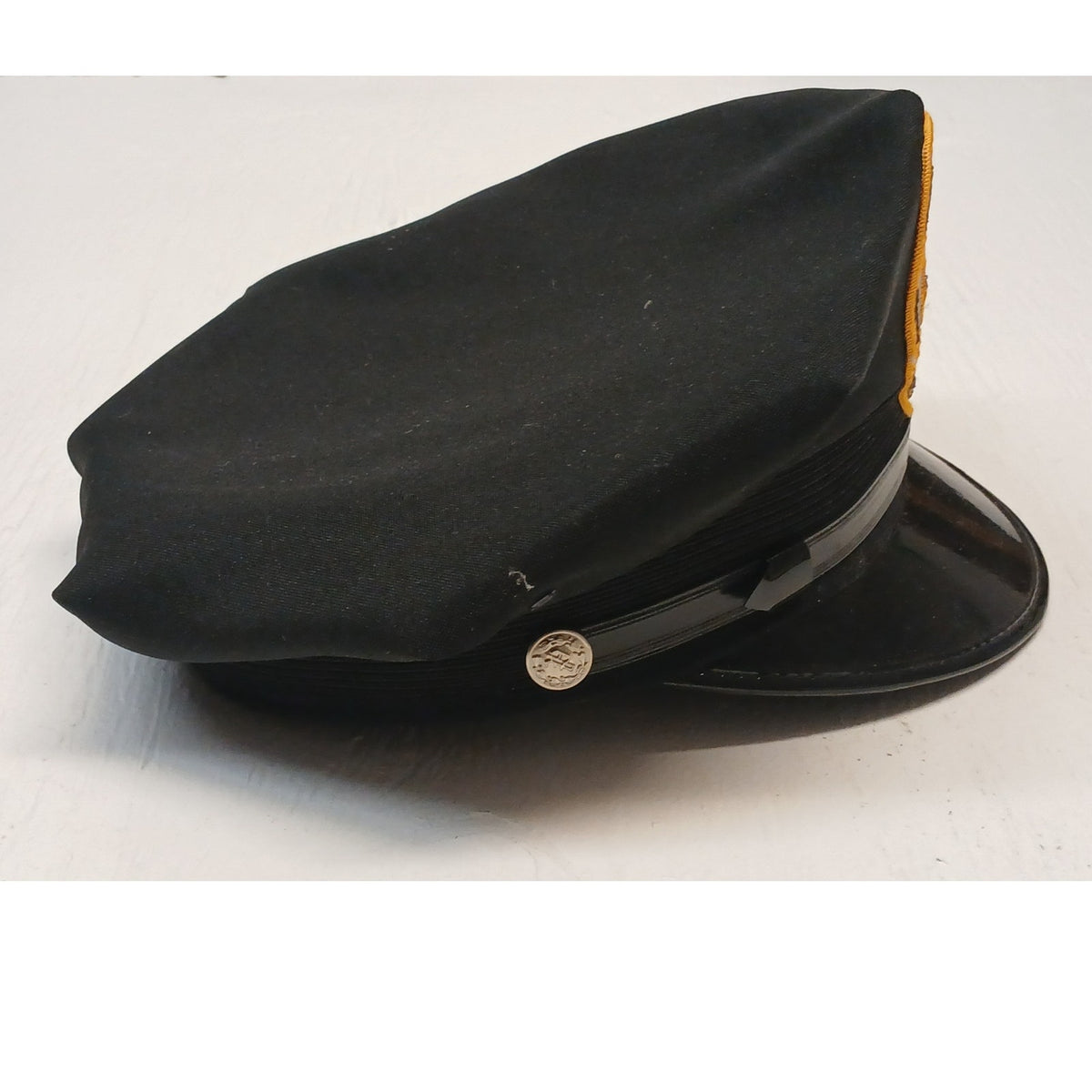 Military Police (9.5x8") Black Chauffeur Captain Vintage Cap