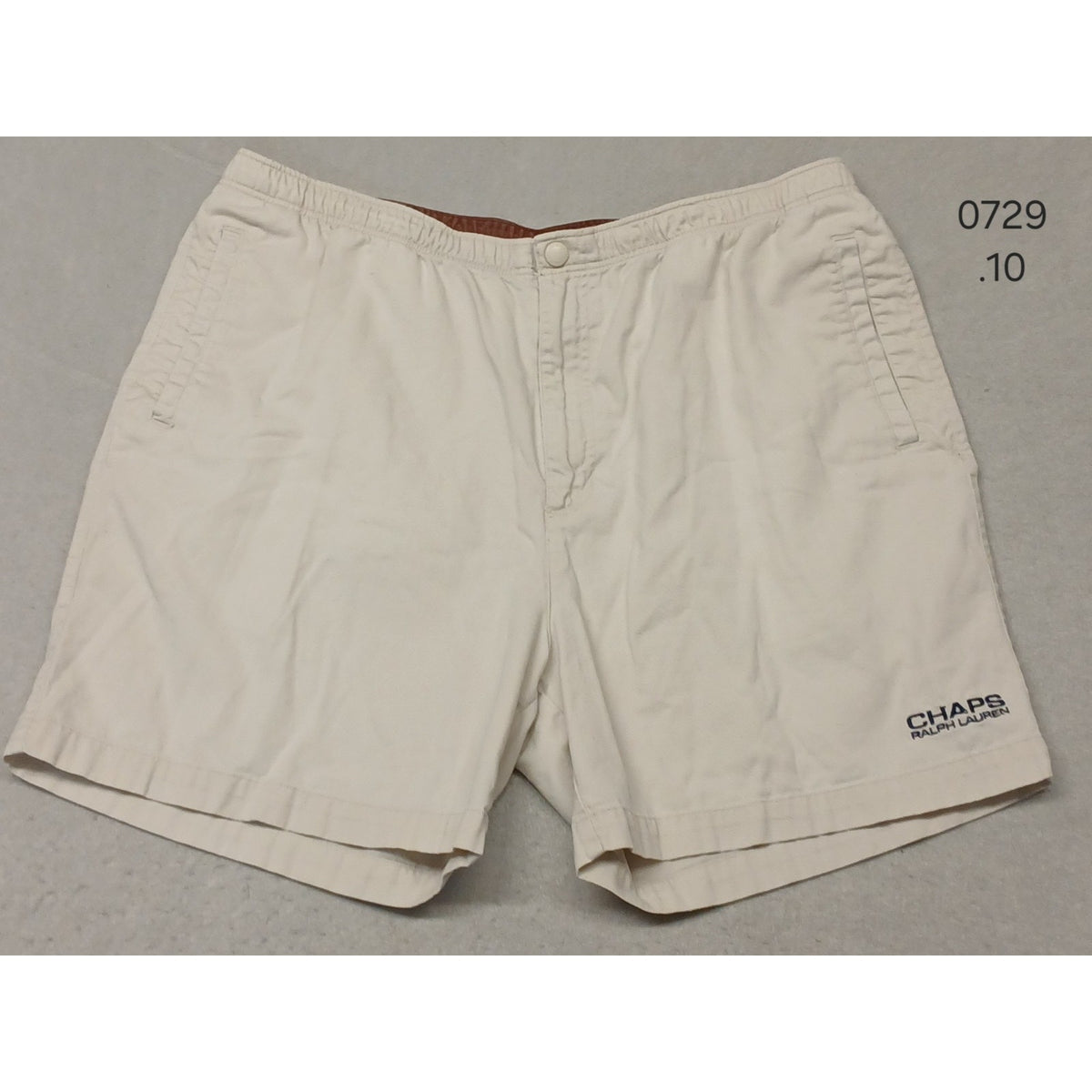 Chaps Ralph Lauren (Large) Men's Beige Vintage Cotton String and Zip Shorts