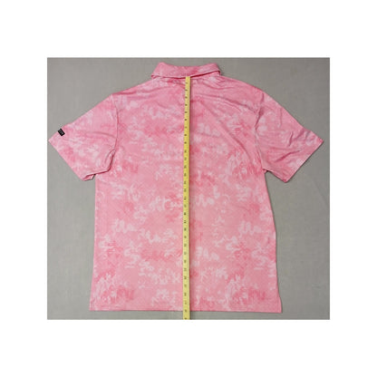 Yatta Golf (XL) Pink Short Sleeve Silk Button Polo Shirt