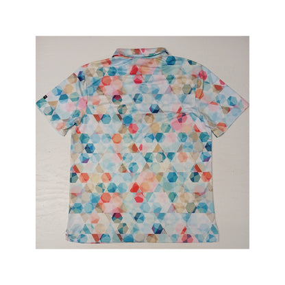 Yatta Golf (L) Multicolor Collar Button Polo Dri-Fit Shirt