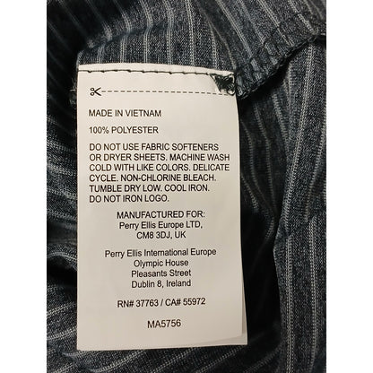 Callaway (XL) Charcoal Collar Button Striped Golf Polo Shirt