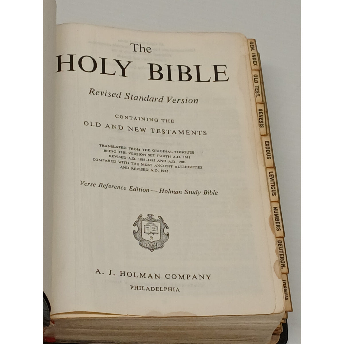 The Holy Bible Revised Standard Version A.J Holman Company