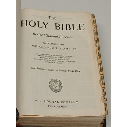 The Holy Bible Revised Standard Version A.J Holman Company