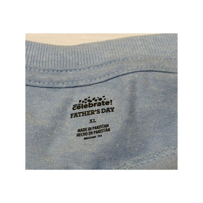 Celebrate Fathers Day (XL) Light Blue Crew Neck Stretch Tee