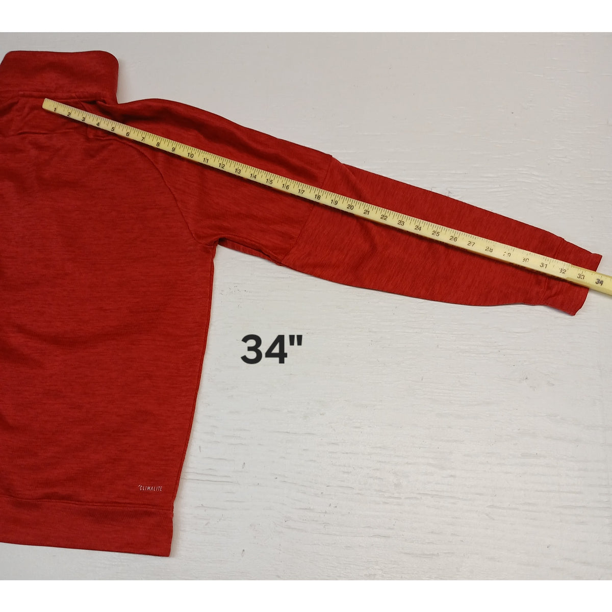 Adidas (Large) Red 1/4 Zip Long Sleeve Pullover Sweatshirt