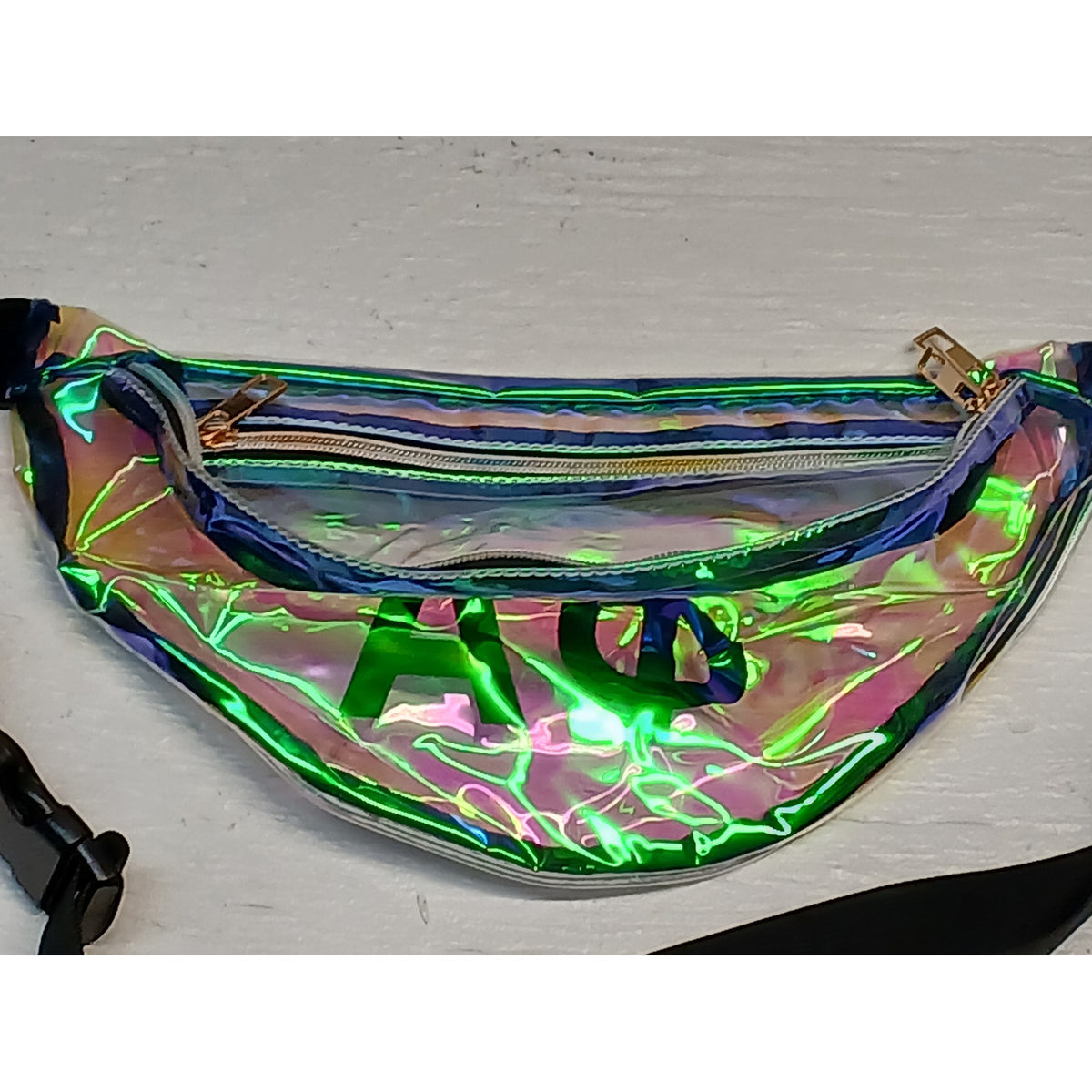Sorority (Small) Clear Adjustable Iridescent Rave Fanny Pack