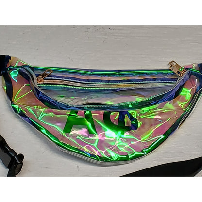 Sorority (Small) Clear Adjustable Iridescent Rave Fanny Pack