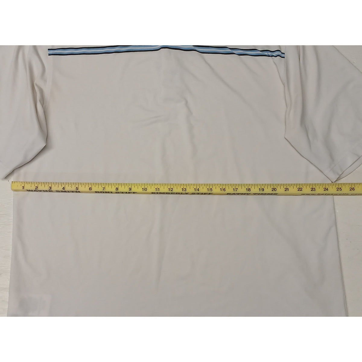 Foot Joy (XL) White Blue Stripe Short Sleeve Golf Polo Shirt
