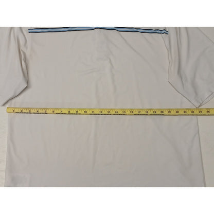 Foot Joy (XL) White Blue Stripe Short Sleeve Golf Polo Shirt