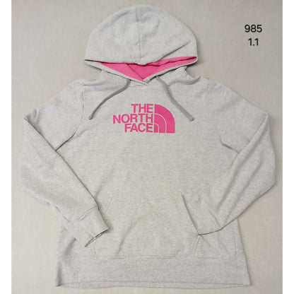 North Face (Large) Gray Pink Pullover Hoodie Sweatshirt