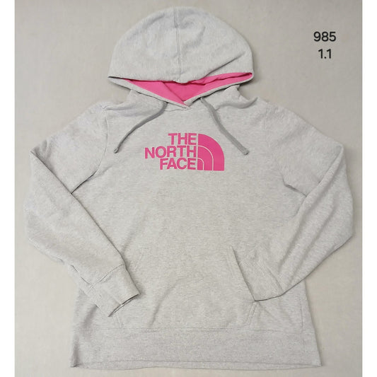 North Face (Large) Gray Pink Pullover Hoodie Sweatshirt