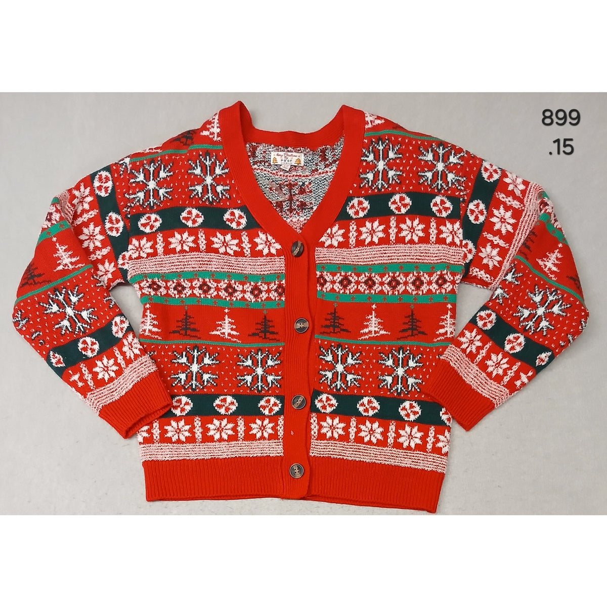 POOF (Medium)Women's Button Ugly Xmas Pullover Sweater