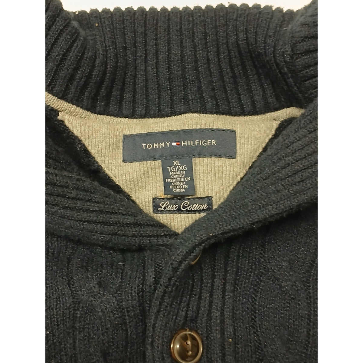 Tommy Hilfiger (XL) Lux Cotton Blue Zip Pull Over Sweatshirt