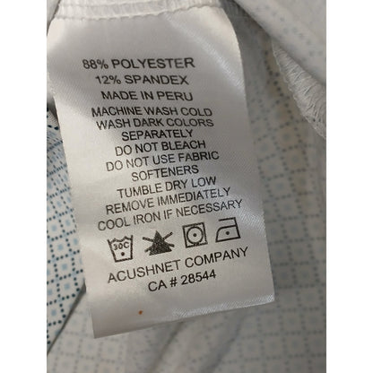 Foot Joy (XL) White Diamond Plaid Button Polo Collar Shirt