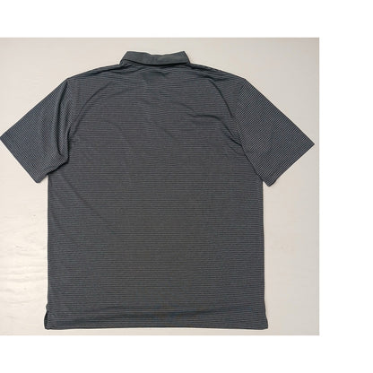 Callaway (XL) Charcoal Collar Button Striped Golf Polo Shirt