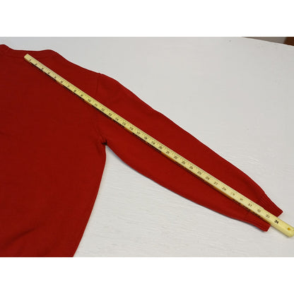 CHAPS (XL) Red Knitted Crew Neck Pullover Sweater
