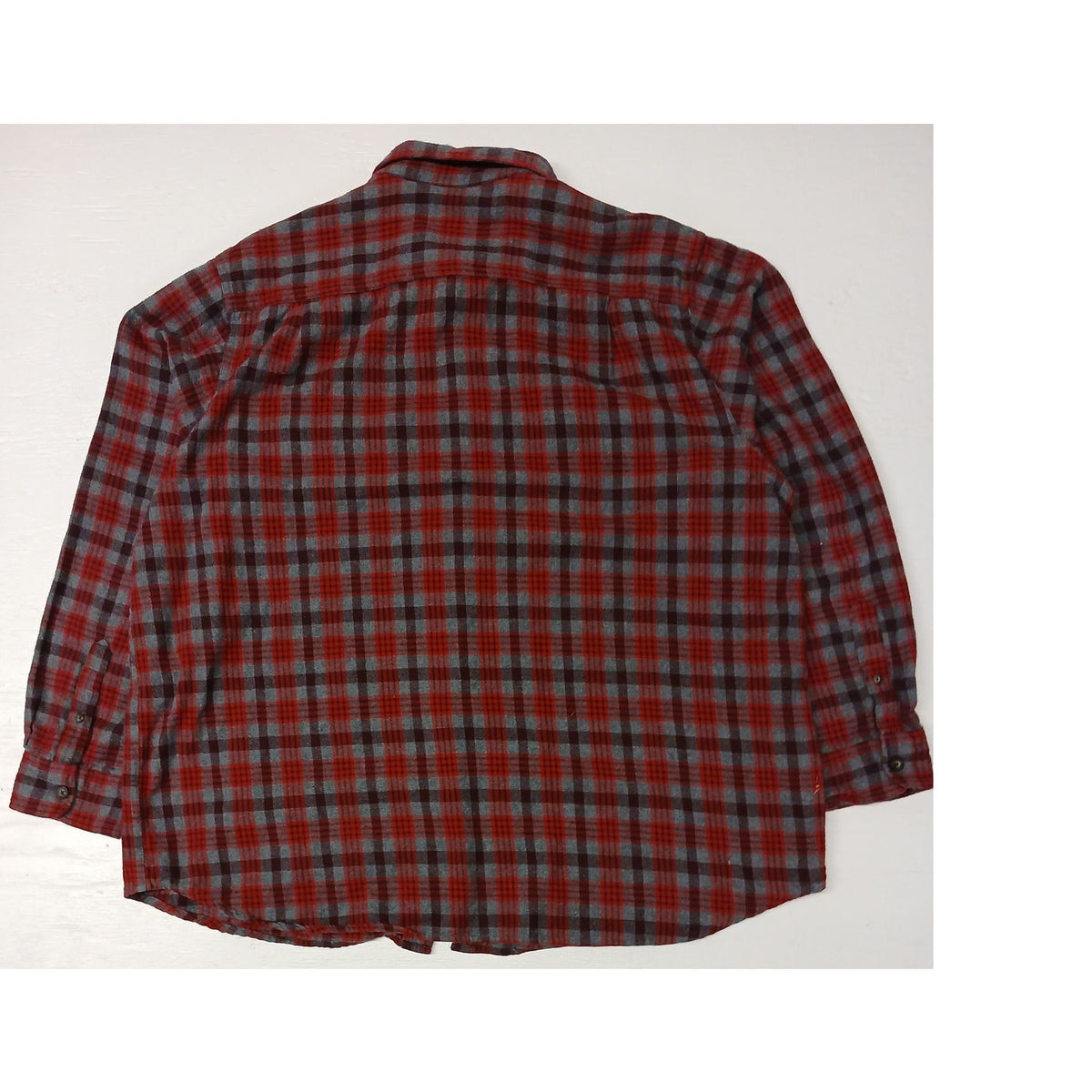 Faded Gory (2XL) Red Plaid Long Sleeve Button Flannel Shirt