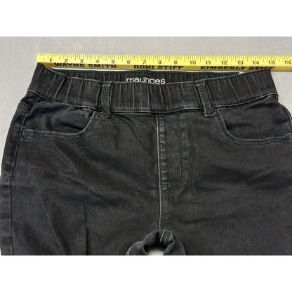Maurices (Medium) Black Short Super High Rise Rugged Jeans