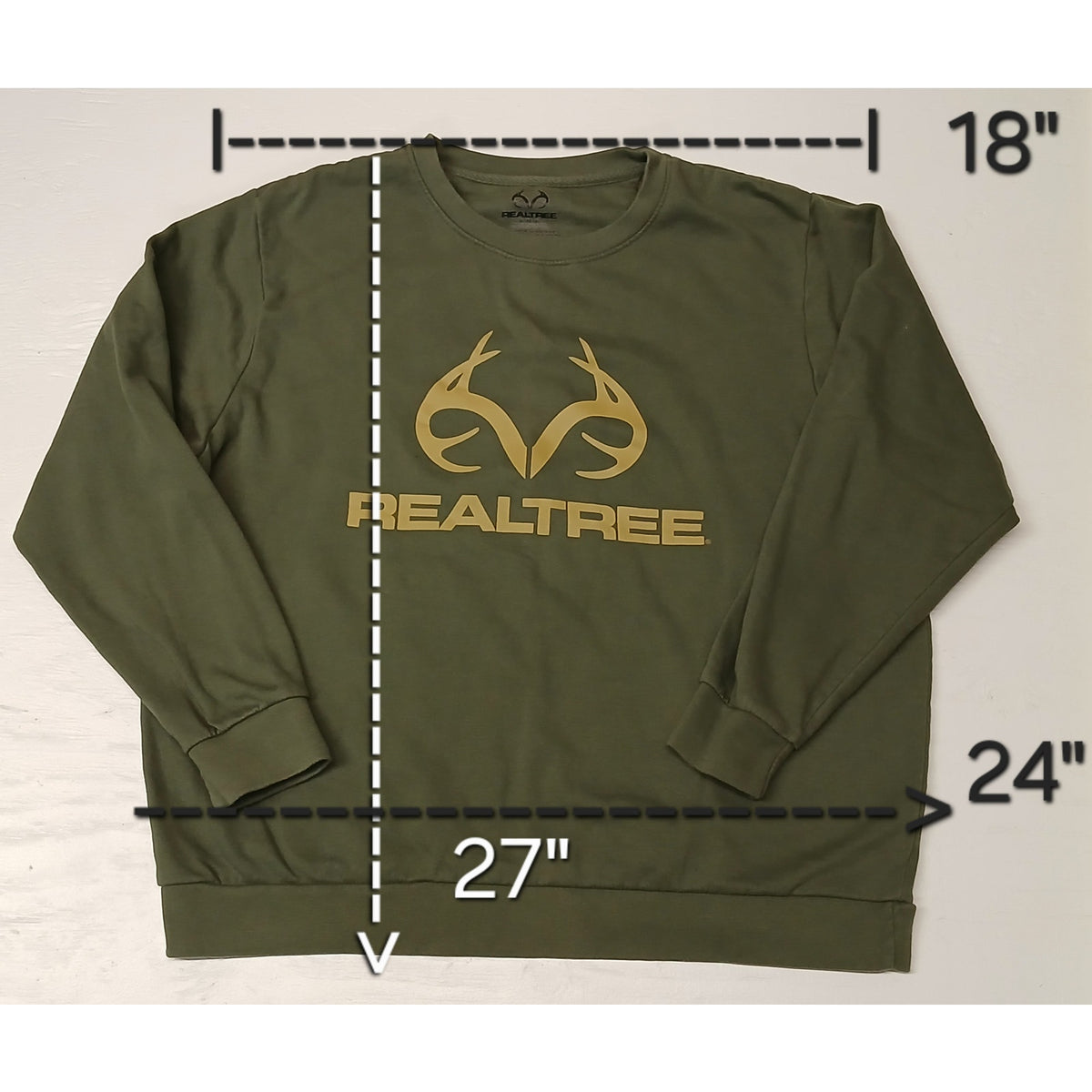Realtree (XL) Olive Green Long Sleeve Pullover Sweatshirt
