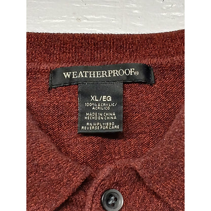Weatherproof (XL) Red Stretch Button Pull Over Sweatshirt