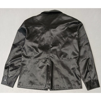 RAVE (Large) Women's 90's Black Faux Leather Zip Jacket