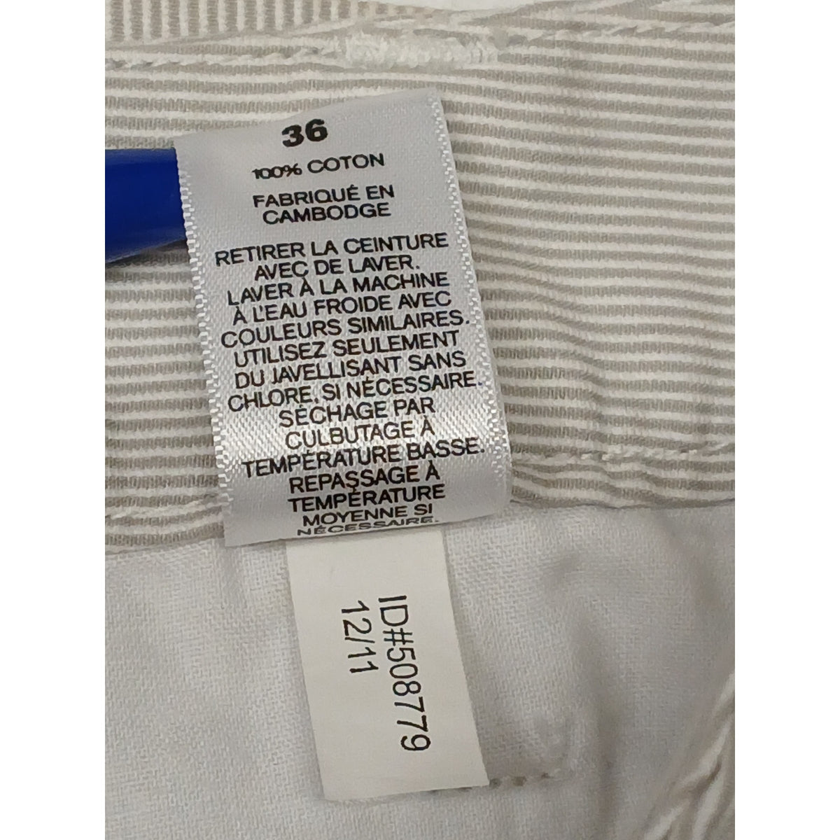 Express (36) Beige Slim Fit Pin Stripe Chino Dress Shorts