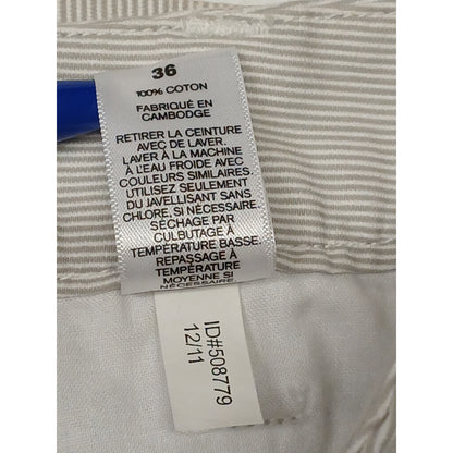 Express (36) Beige Slim Fit Pin Stripe Chino Dress Shorts