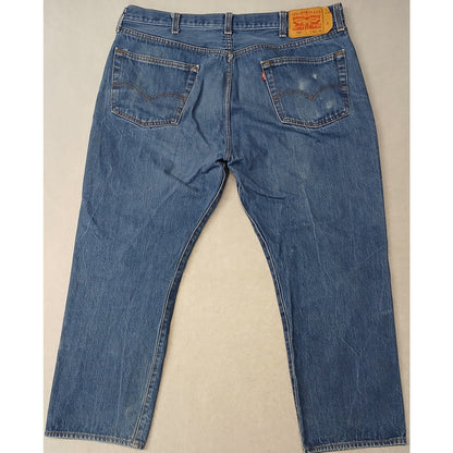 Levis (42x30) Men's Tapered Straight Leg Fit Blue Denim Jeans