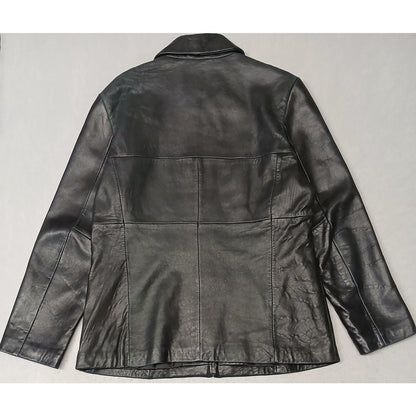 Merona (Medium) Women's Black Genuine Leather Zip Jacket