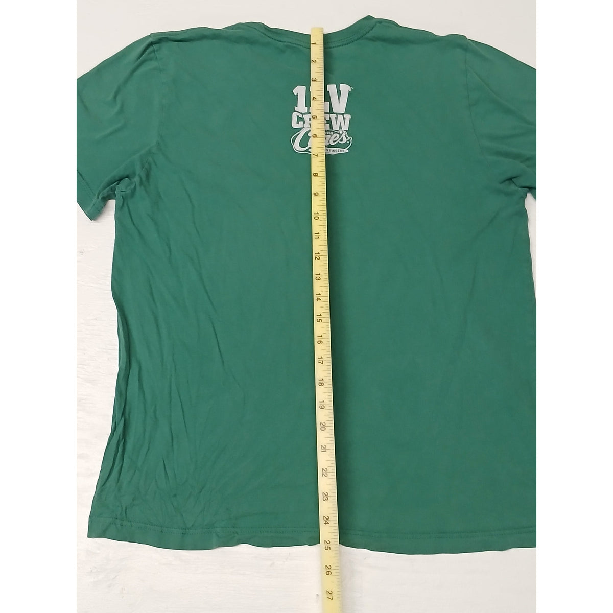 Raisin Canes (M) Green Distressed Crew Neck Short Sleeve Tee