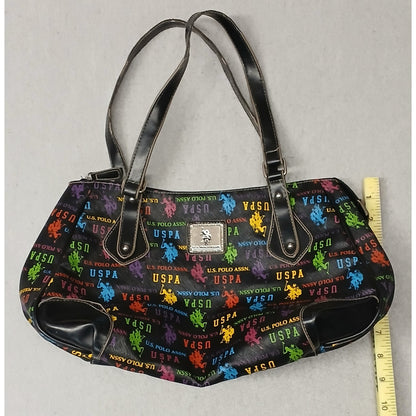 U.S. Polo Assn. Nylon Multicolor Logo Shoulder Tote Bag