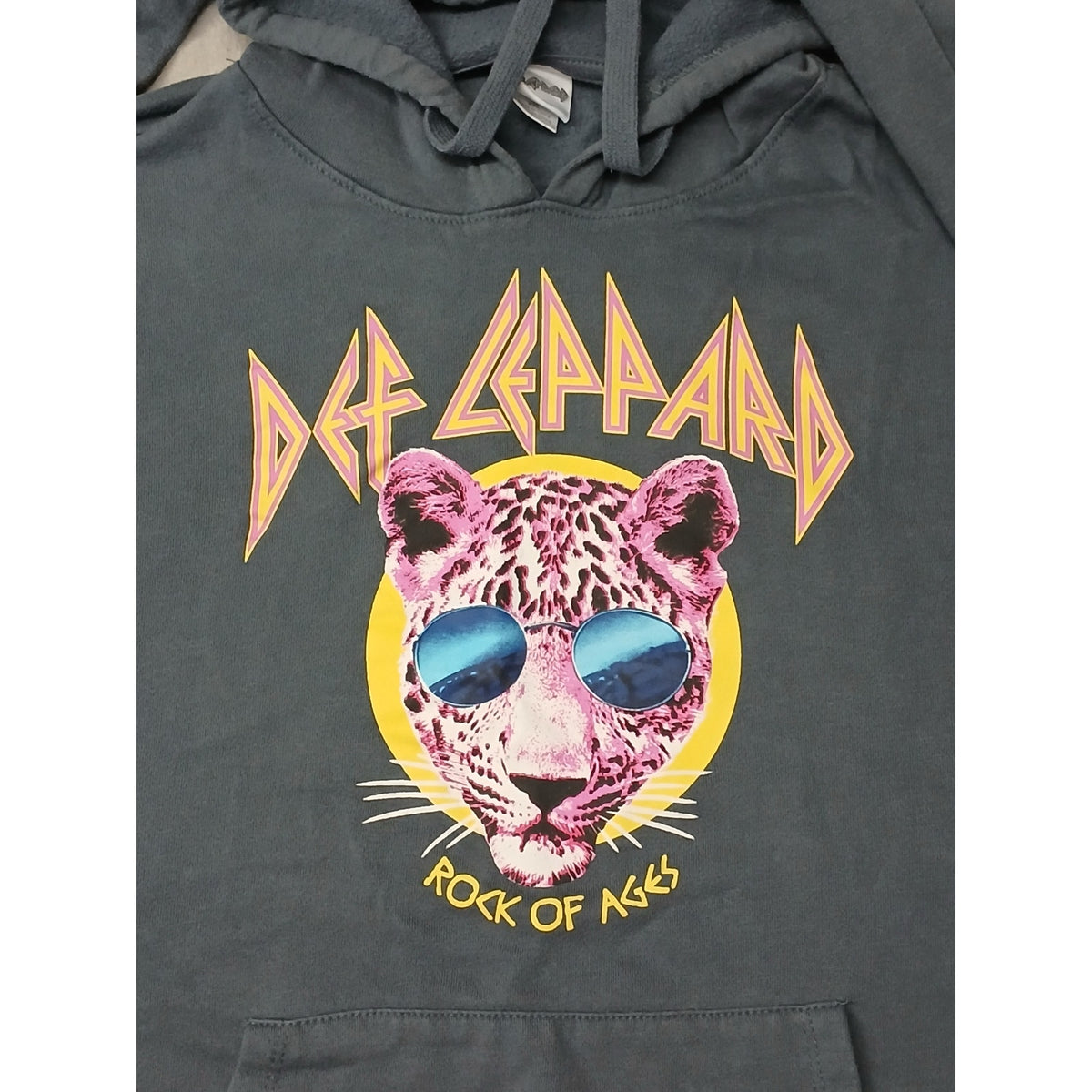 Def Leppard (2XL) Gray Cotton Blend Pullover Hoodie