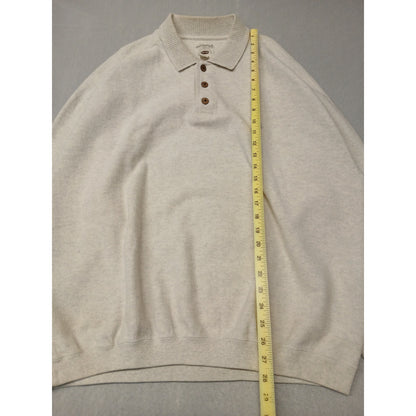 Original Island Sport (XL) Ivory Button Pullover Sweatshirt