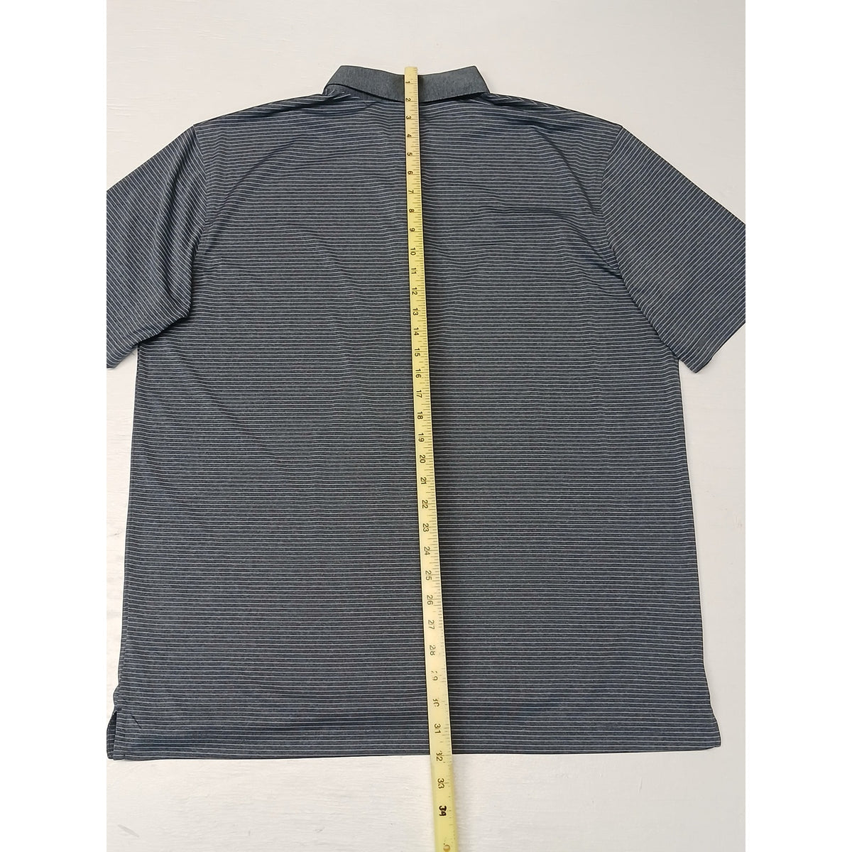 Callaway (XL) Charcoal Collar Button Striped Golf Polo Shirt