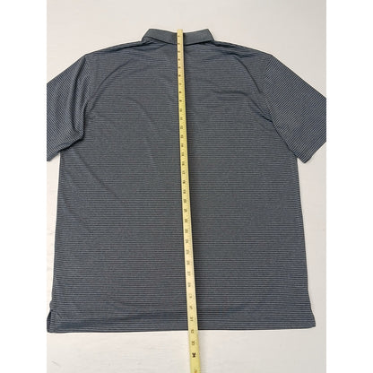 Callaway (XL) Charcoal Collar Button Striped Golf Polo Shirt