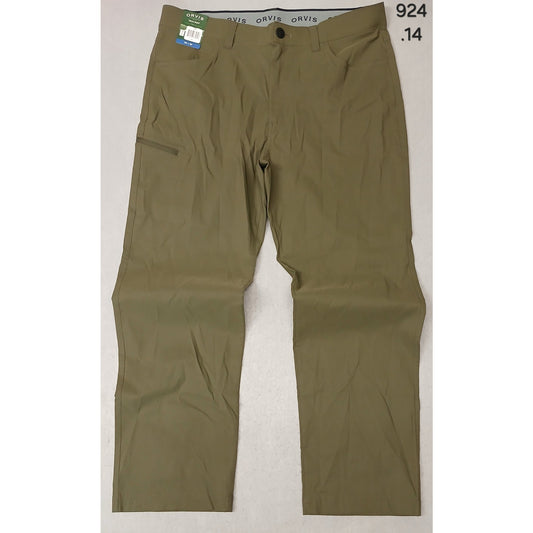 Orvis (36x30) Men's Olive Green Dri-Fit Straight Tech Pants