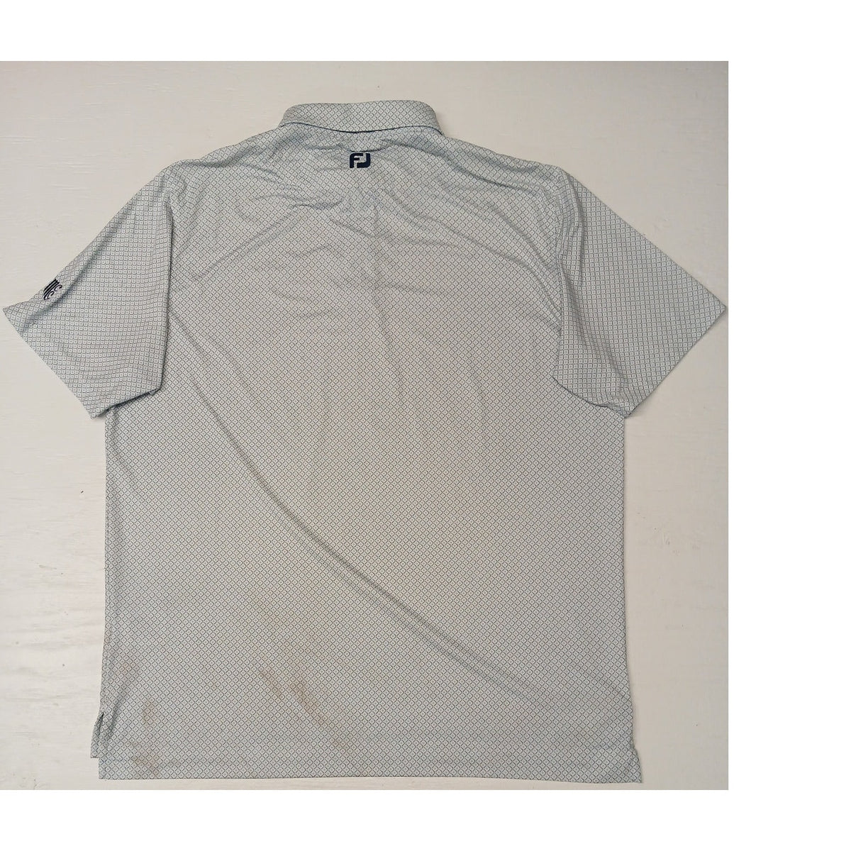 Foot Joy (XL) White Diamond Plaid Button Polo Collar Shirt