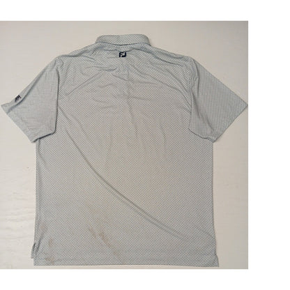 Foot Joy (XL) White Diamond Plaid Button Polo Collar Shirt