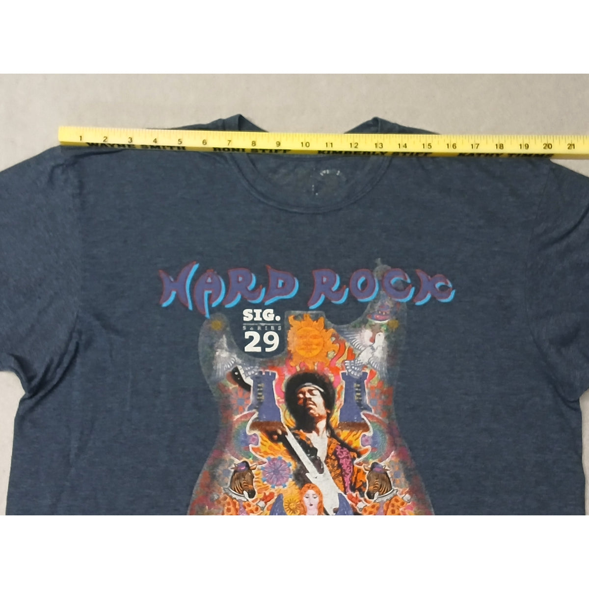 Hard Rock Cafe (24x22") Gray Jimmy Hendrix Houston Tee Shirt